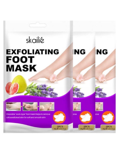 Mascarilla Exfoliante para Pies Skailie - Lavanda y Pomelo 3pk