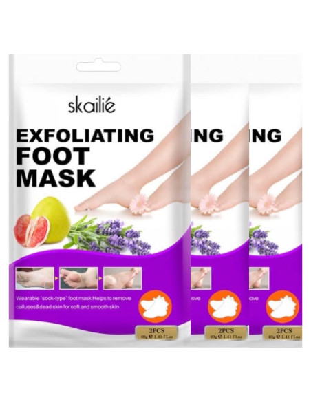 Mascarilla Exfoliante para Pies Skailie - Lavanda y Pomelo 3pk