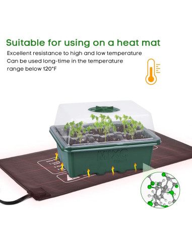 Kit de Inicio de Semillas MIXC 10 Bandejas Transparentes 60 Celdas