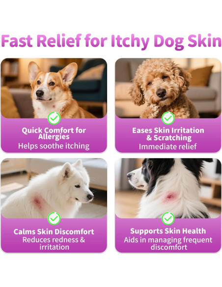 Masticables para Alergias en Perros POPPAW 90 Unidades Sabor Res