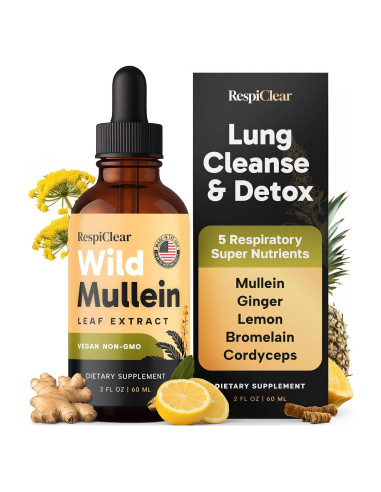 Gotas de Mullein Respiclear 59 ml con Jengibre y Limón