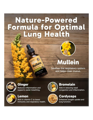 Gotas de Mullein Respiclear 59 ml con Jengibre y Limón