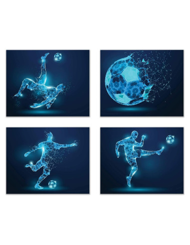 Conjunto de 4 Pósters de Fútbol 20x25 cm Sin Marco - Summit Designs