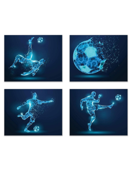 Conjunto de 4 Pósters de Fútbol 20x25 cm Sin Marco - Summit Designs