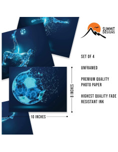 Conjunto de 4 Pósters de Fútbol 20x25 cm Sin Marco - Summit Designs 2