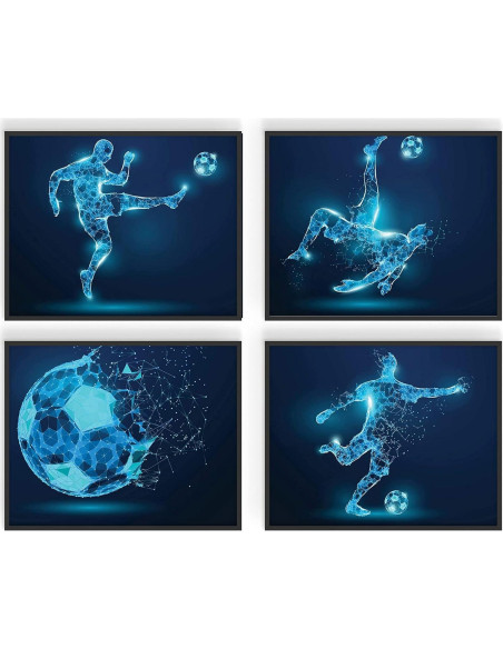 Conjunto de 4 Pósters de Fútbol 20x25 cm Sin Marco - Summit Designs