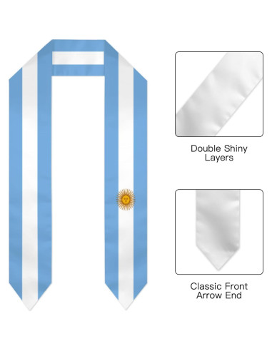 Estola de Graduación de la Bandera de Argentina DABOYOZHZH 182x15cm