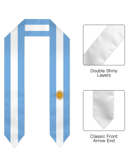 Estola de Graduación de la Bandera de Argentina DABOYOZHZH 182x15cm