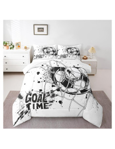 Conjunto de Edredón Individual Erosebridal Fútbol Geométrico