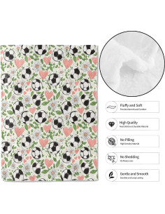 Manta de Franela MIEPOS 127x152cm Fútbol Rosa Moderna 2