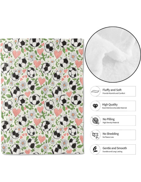 Manta de Franela MIEPOS 127x152cm Fútbol Rosa Moderna