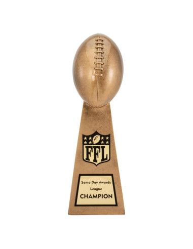 Trofeo de Campeón Fantasy Football Lil Vince Dorado Personalizado