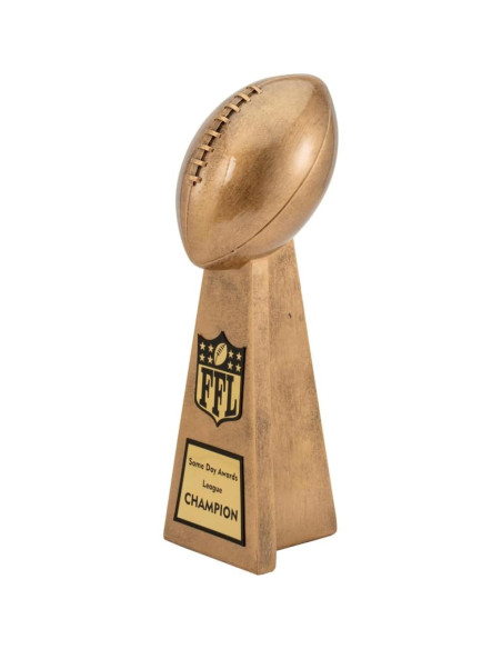 Trofeo de Campeón Fantasy Football Lil Vince Dorado Personalizado