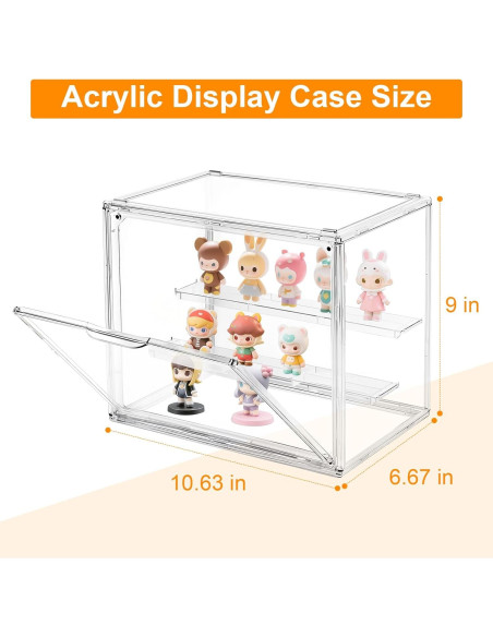 Caja de Exhibición Acrílica HuixinAcrli 29x24cm con Puerta Magnética