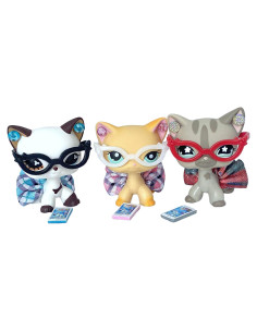 Lote de 4 Accesorios para Gatos - Gafas Nerd, Falda y Más