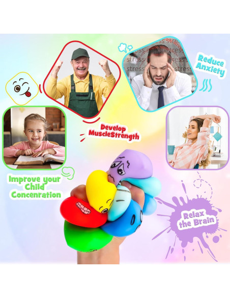 Cubo Antiestrés Meooeck 24 Pcs Emoticonos 4x4 cm