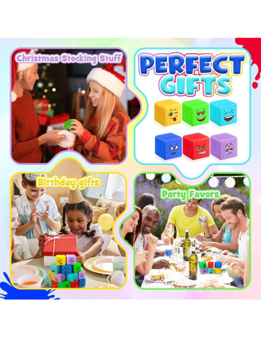 Cubo Antiestrés Meooeck 24 Pcs Emoticonos 4x4 cm