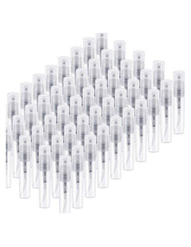 50 Mini Atomizadores de Perfume Thyores 3ml Plástico Transparente