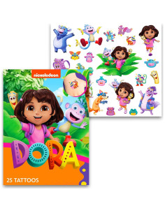 Paquete Fiesta Dora la Exploradora: 150 Calcomanías + 75 Tatuajes 2