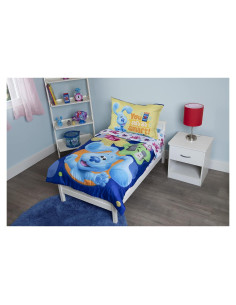 Juego de Ropa de Cama 4 Piezas Blues Clues Azul Reversible