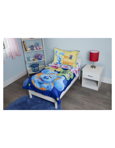 Juego de Ropa de Cama 4 Piezas Blues Clues Azul Reversible