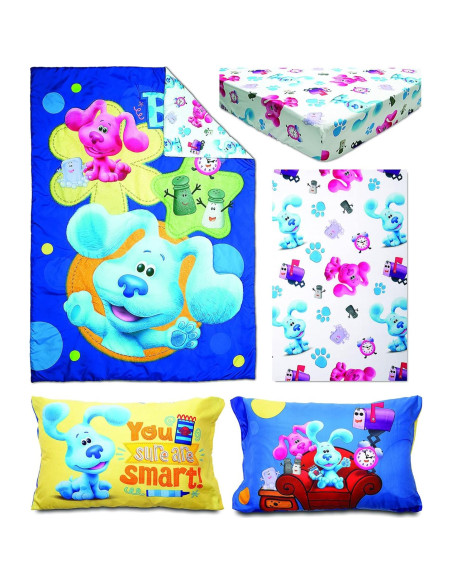 Juego de Ropa de Cama 4 Piezas Blues Clues Azul Reversible