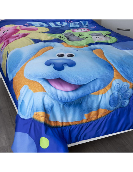 Juego de Ropa de Cama 4 Piezas Blues Clues Azul Reversible