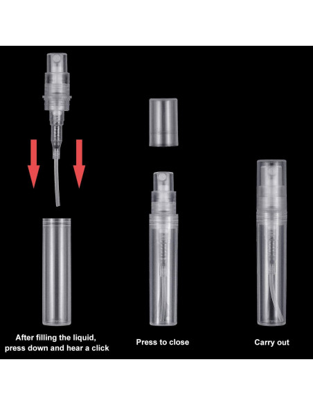 50 Mini Atomizadores de Perfume Thyores 3ml Plástico Transparente