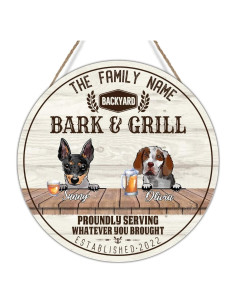 Cartel de Madera Personalizado para Perros 25x25cm XiangXin