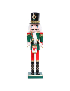 Cascanueces de Madera Ovewios 30 cm Verde Decoración Navideña