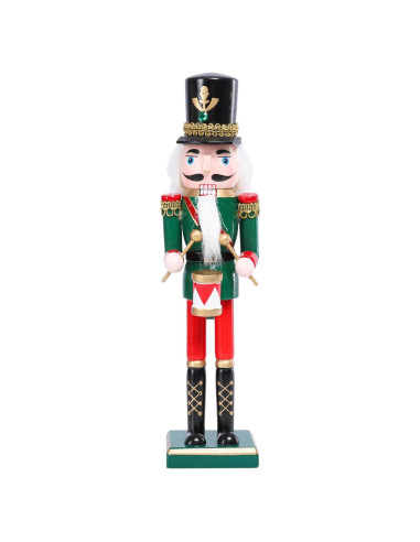 Cascanueces de Madera Ovewios 30 cm Verde Decoración Navideña