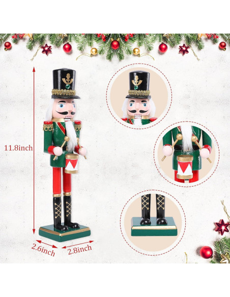 Cascanueces de Madera Ovewios 30 cm Verde Decoración Navideña