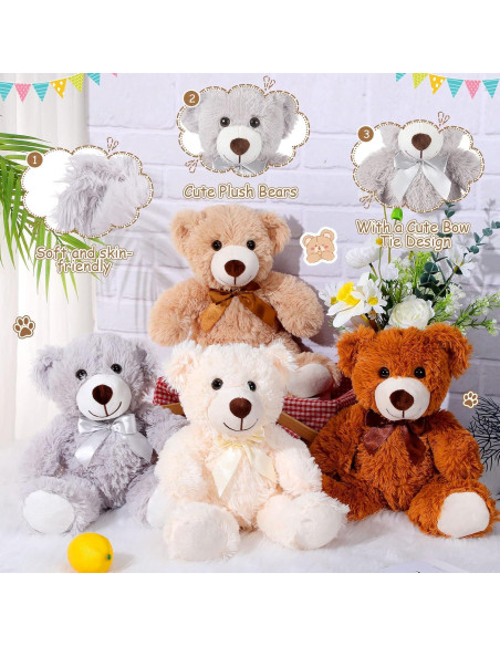Pack 12 Osos de Peluche Zhanmai 35 cm Suaves y Abrazables