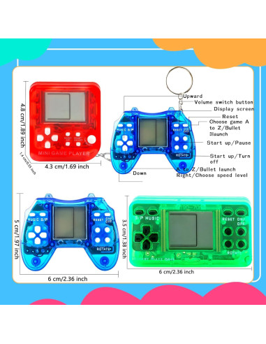30 Llaveros Mini de Videojuego para Fiesta - 3 Estilos