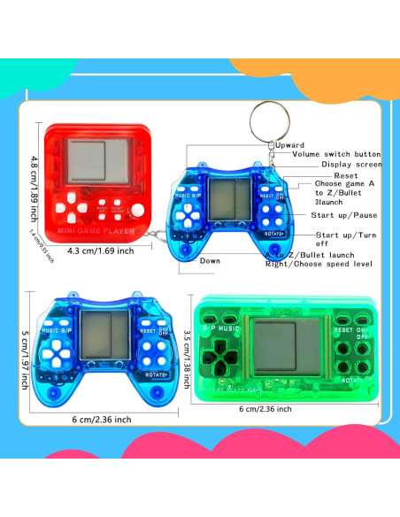 30 Llaveros Mini de Videojuego para Fiesta - 3 Estilos
