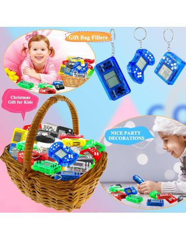 30 Llaveros Mini de Videojuego para Fiesta - 3 Estilos