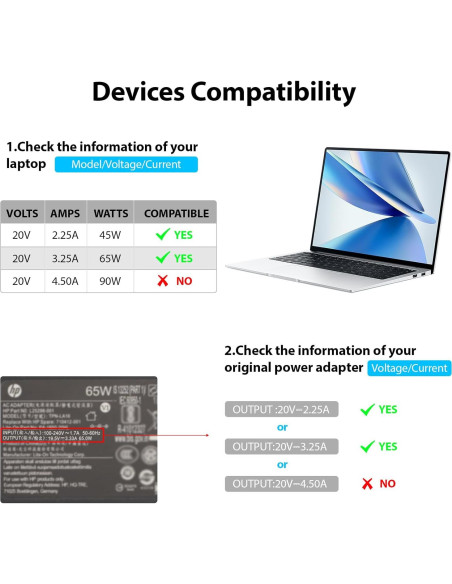 Cable de carga USB C 1.8m 65W ASKUBSKU para HP Dell MacBook