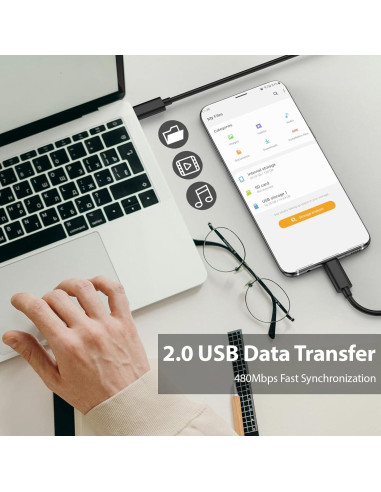 Cable de carga USB C 1.8m 65W ASKUBSKU para HP Dell MacBook