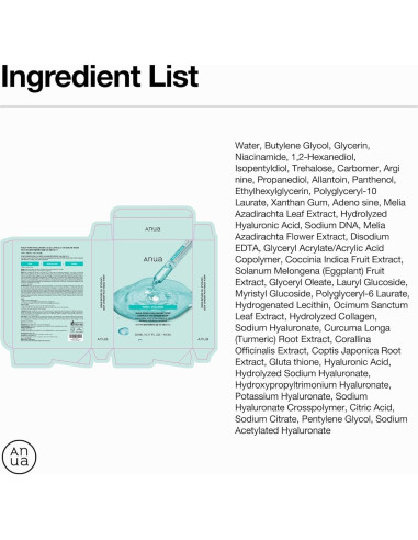 Máscara Facial ANUA PDRN con Ácido Hialurónico 10EA