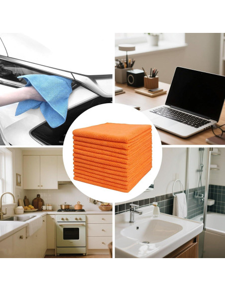 Paquete de 12 Paños de Microfibra Tricol Clean 40x40 cm