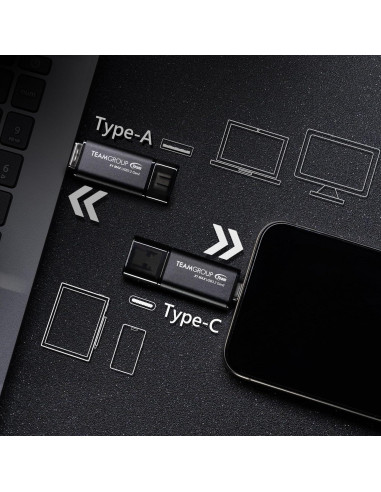 TEAMGROUP X1 MAX 128GB USB 3.2 Doble Interfaz Tipo A y C