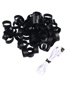 100 Piezas Correas de Silicona Negras 10mm para Cables