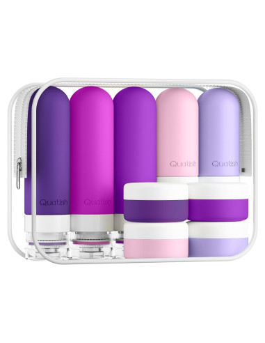 Quatish 19 Pack Botellas de Viaje Silicona A Prueba de Fugas