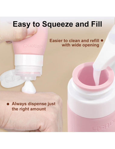 Quatish 19 Pack Botellas de Viaje Silicona A Prueba de Fugas