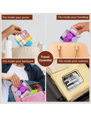 Quatish 19 Pack Botellas de Viaje Silicona A Prueba de Fugas