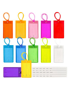 Etiquetas de Equipaje Mziart 12 Piezas PVC Coloridas