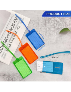 Etiquetas de Equipaje Mziart 12 Piezas PVC Coloridas 2