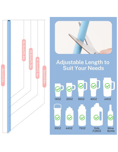 Pajitas de Silicona Reutilizables NiHome 35.56cm 4 Unidades