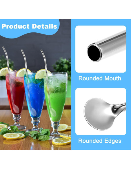 Juego de 6 Cucharas Pajitas de Acero Inoxidable BOHUIZ