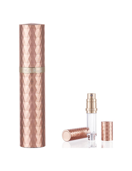 Atomizador de Perfume Recargable AricizBeauty 5ml Dorado Rosado
